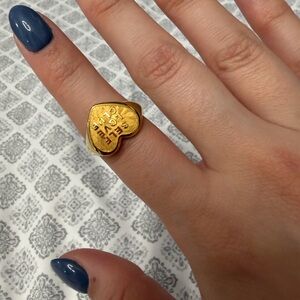 Stainless Steel Gold Heart Ring